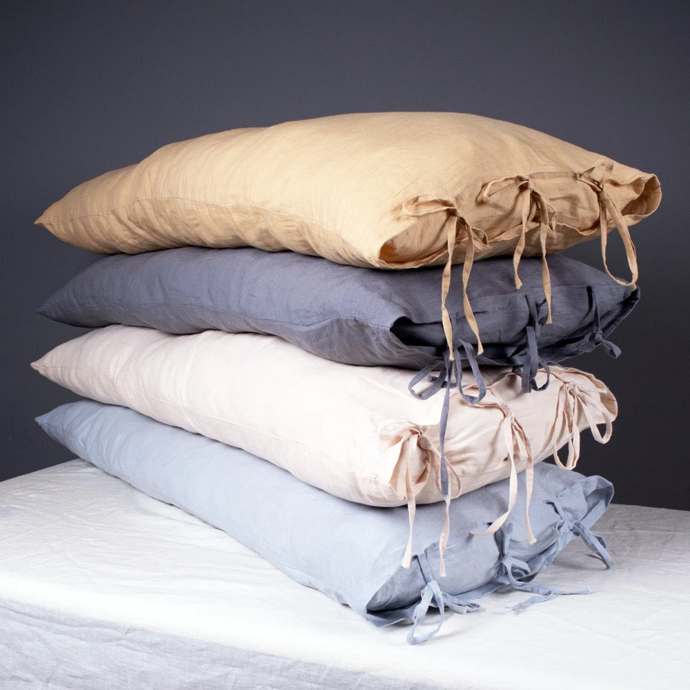 Linen Body Pillow Cover with ties | Custom Body Pillow Case | Linen Cushion Cover
