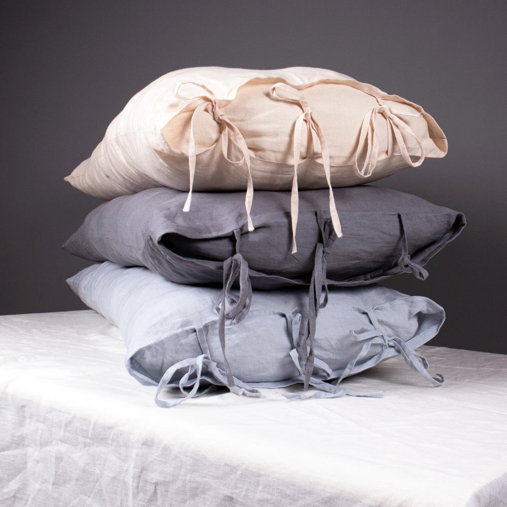 Linen Body Pillow Cover with ties | Custom Body Pillow Case | Linen Cushion Cover