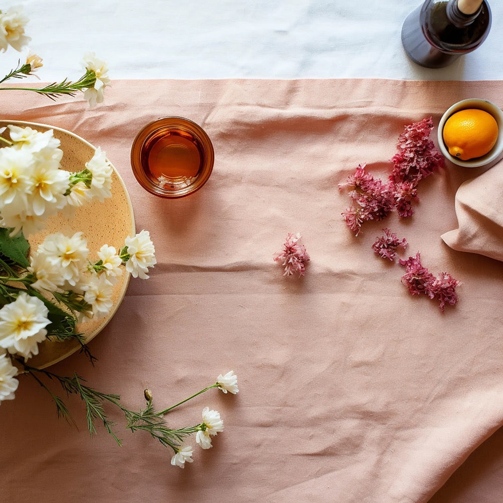 Reversible Linen Table Runner: European Flax, Customizable Colors | Christmas Gift for Her
